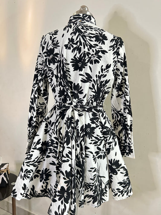 Cotton Shirt Dress with Pocket