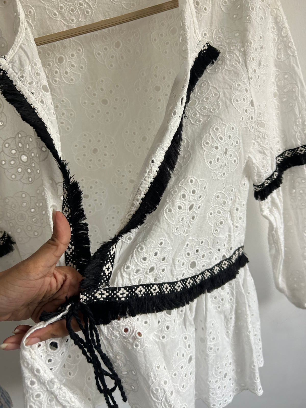 Cotton Fringe Shrug: 42”