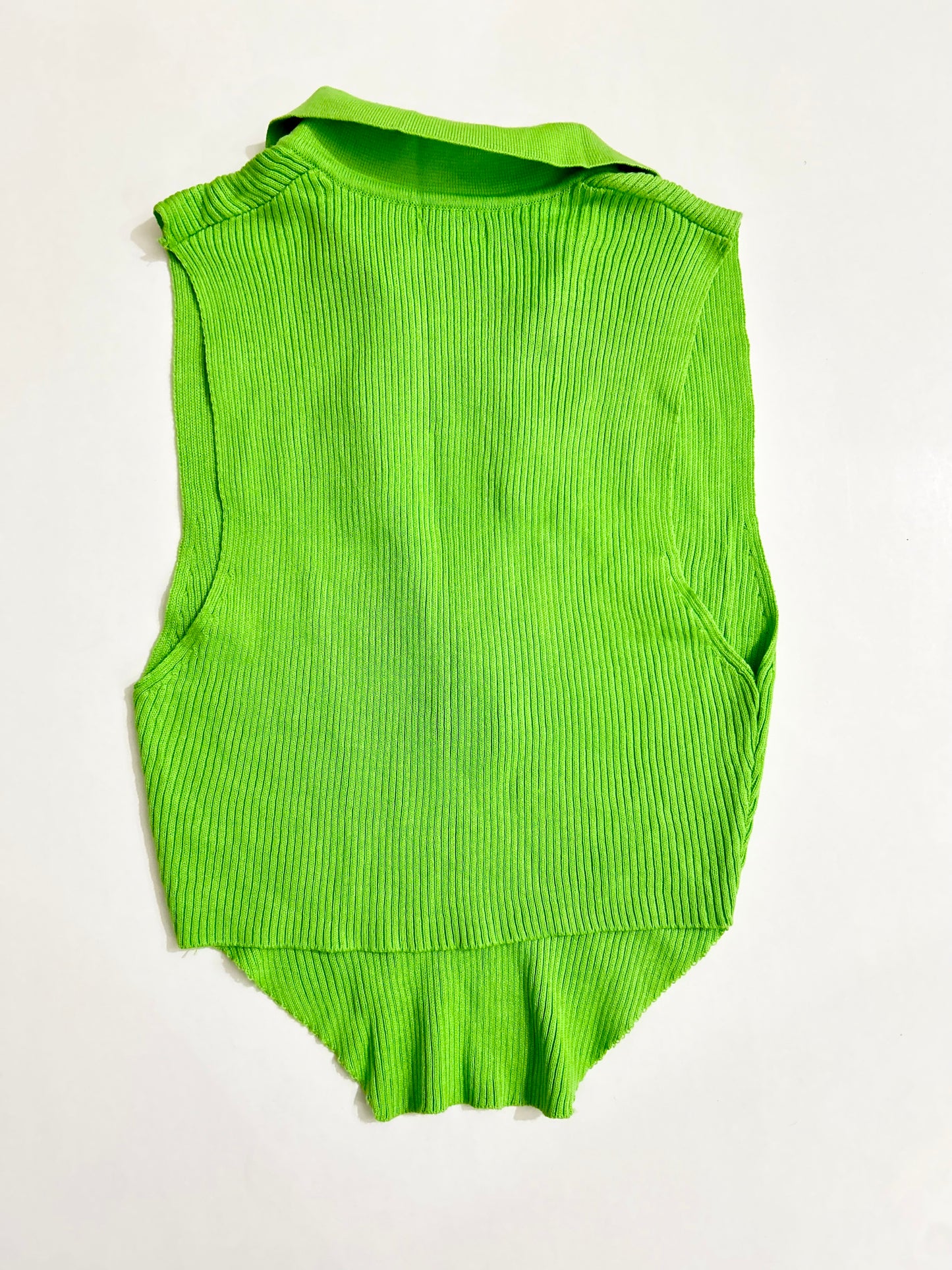 Neon Collar Ribbed Top