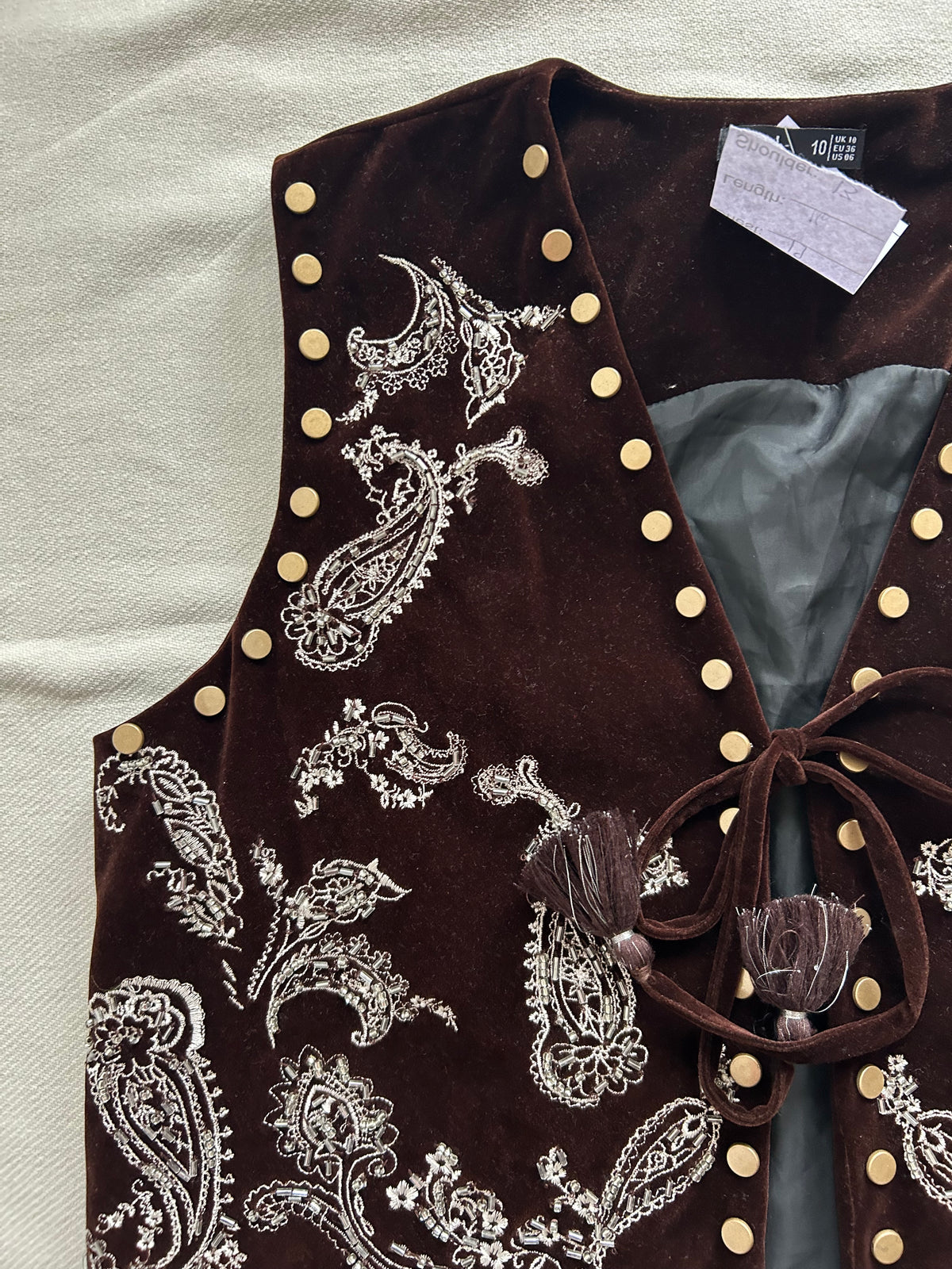 Velvet Studded Vest