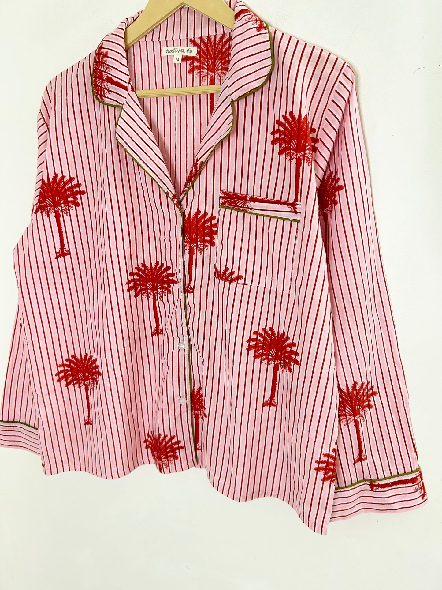 Palm Tree Striped Cotton Co-Ord Set