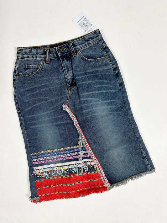 Boho Denim Skirt