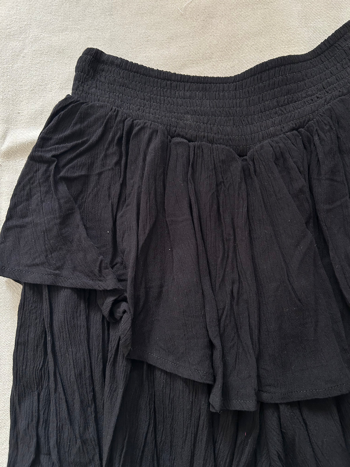 Black Ruffle Shorts: 26”