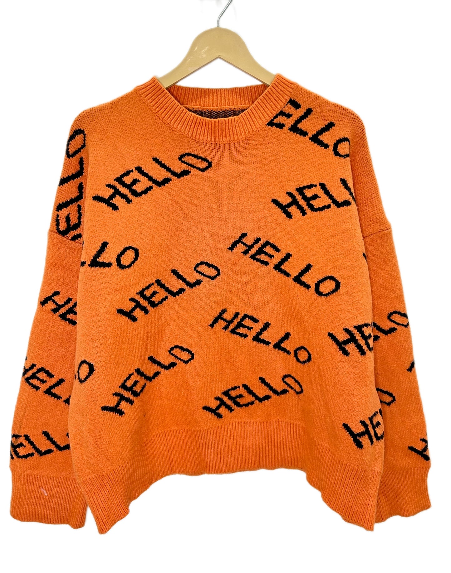 Orange Hello Sweater