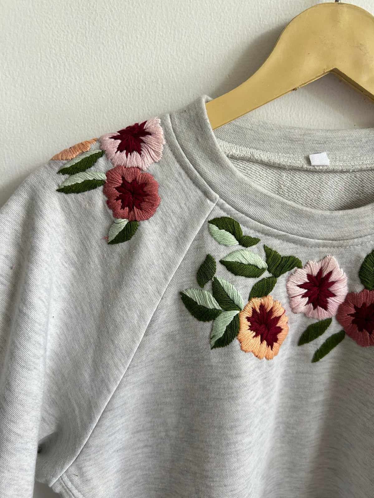 Floral Embroidered Sweater: 38”