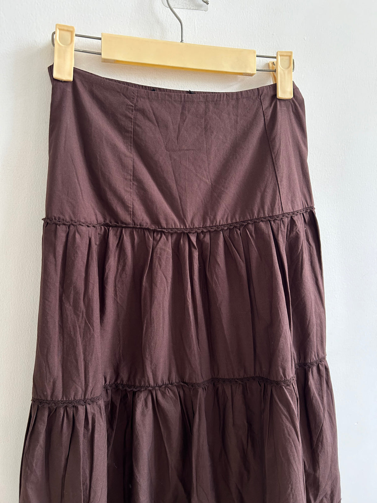Brown Cotton Skirt: 30”