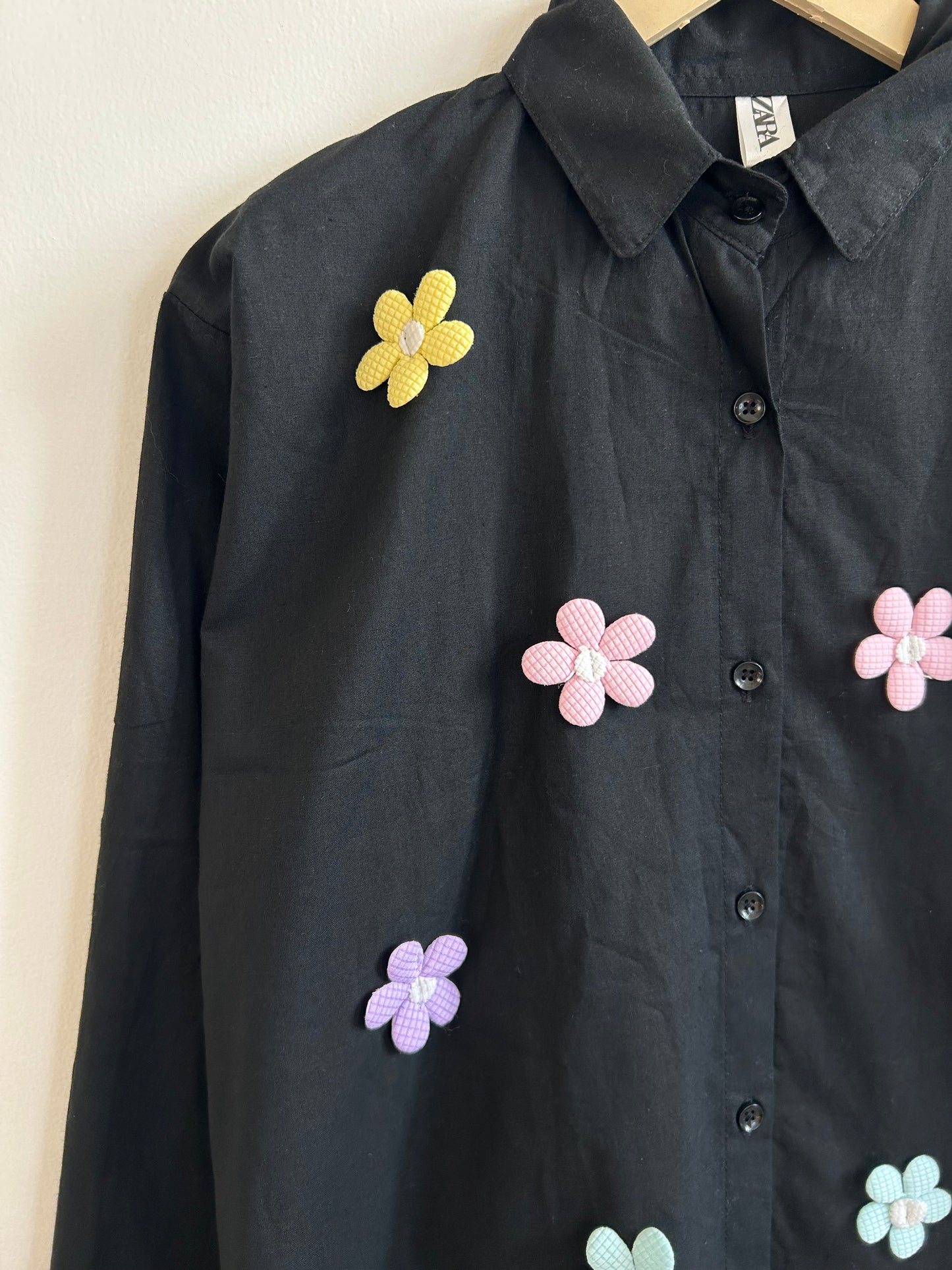 3-D Floral Cotton Shirt