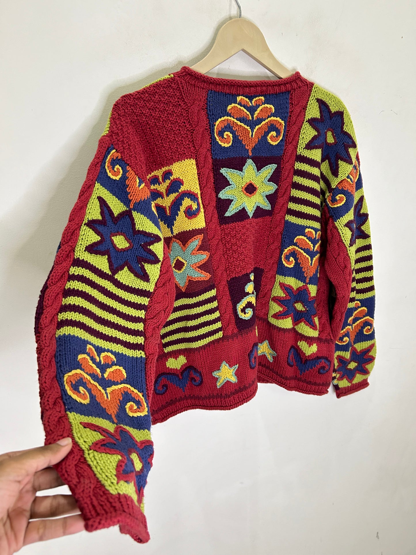 NEXT multicolored floral knit sweater.