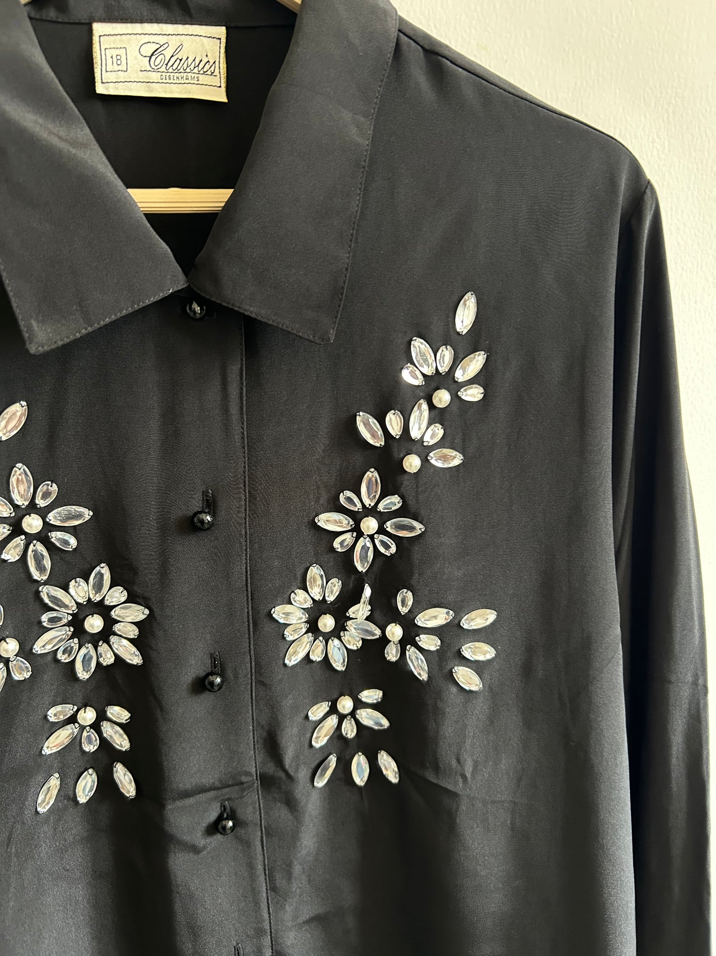 Rhinestone Black Shirt