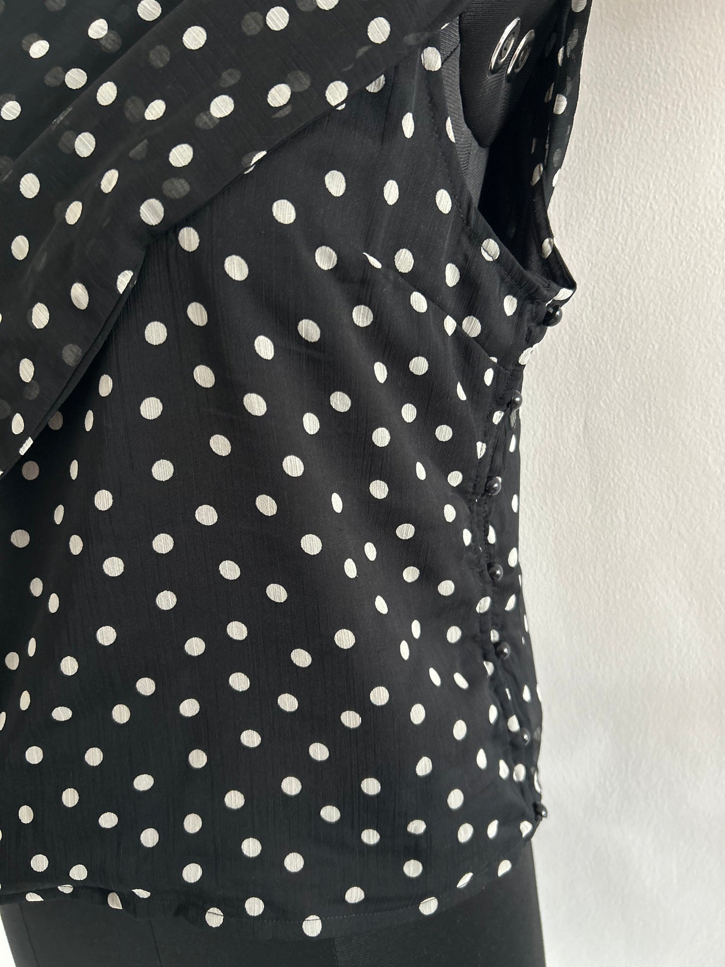 BOOHOO Polka Dot One Shoulder Top