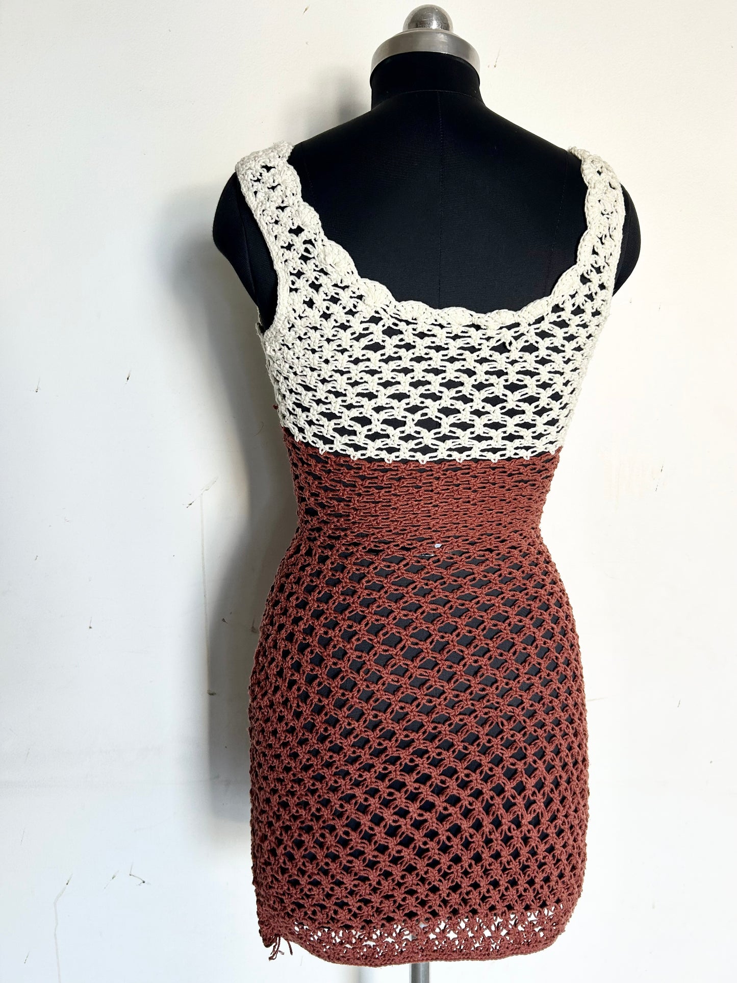 Brown Crochet Dress