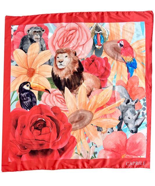 Animal Print Scarf: 39” x 41”