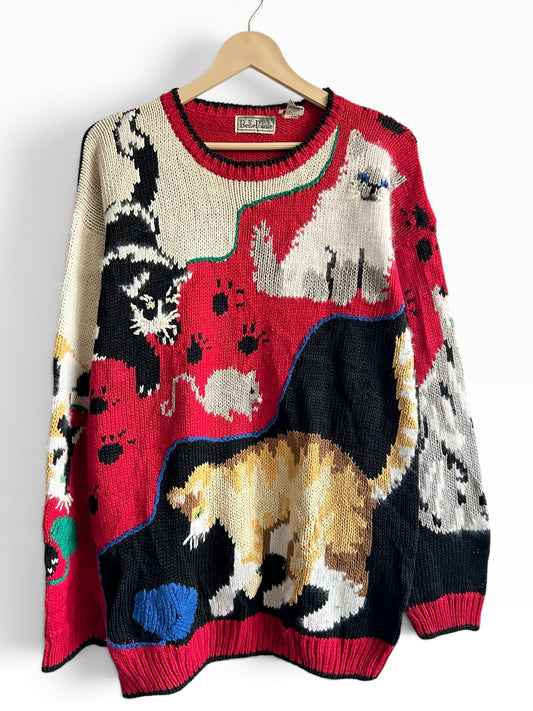 Vintage Cat Knit Sweater