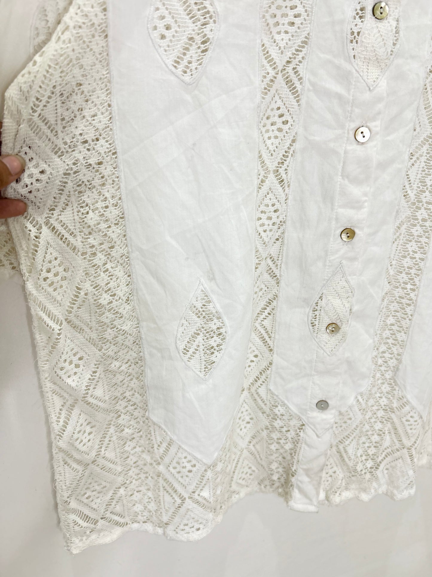 White Lace Cotton Shirt