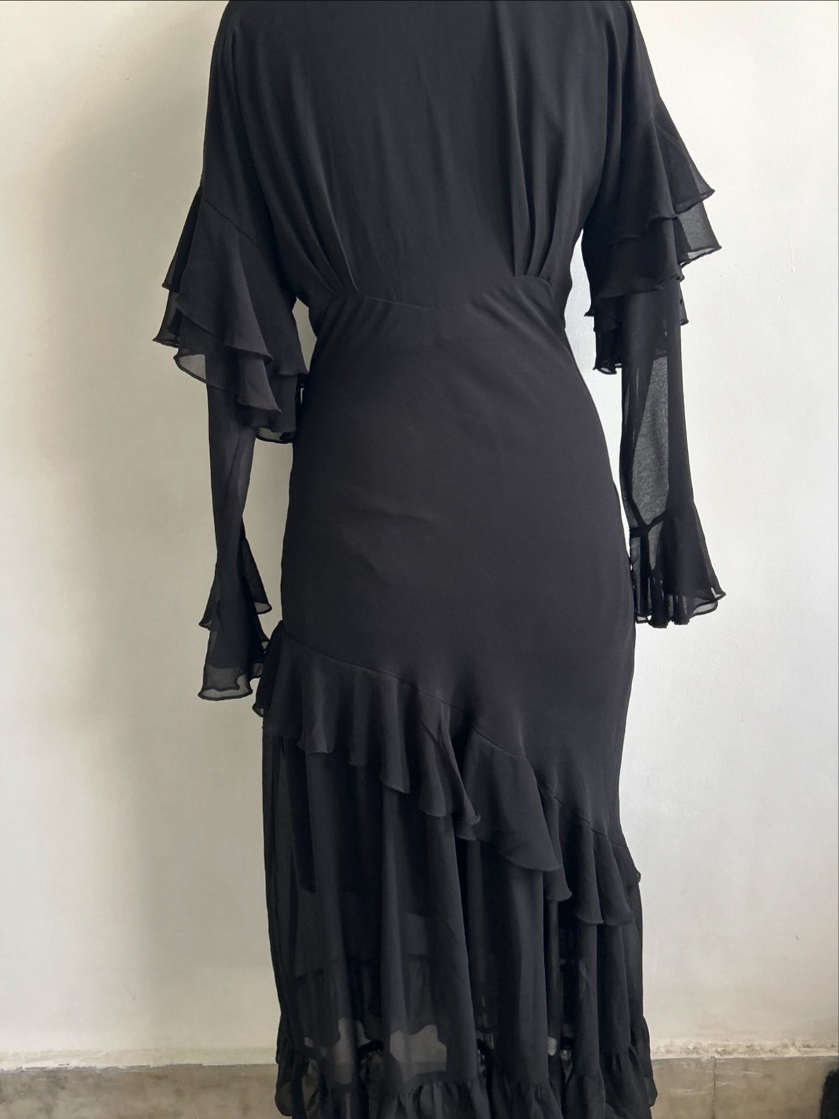 Black Ruffle Dress: 38”