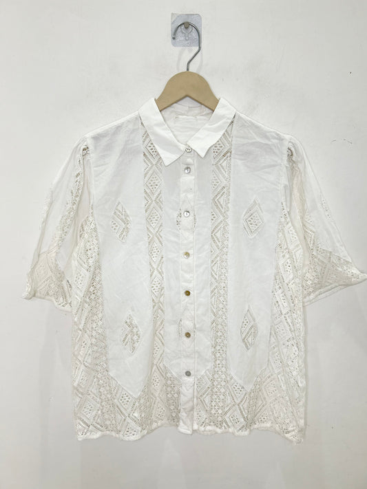 White Lace Cotton Shirt