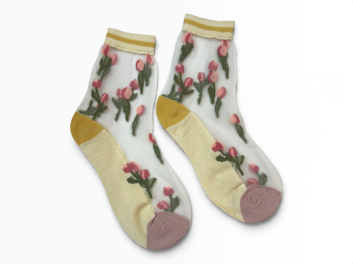 Mesh Floral Socks