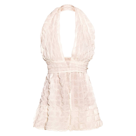PRETTY LITTLE THING Popcorn Halterneck Top