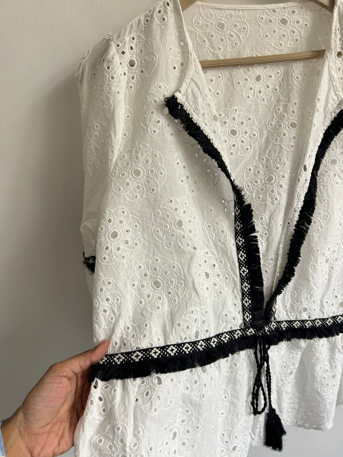 Cotton Fringe Shrug: 42”