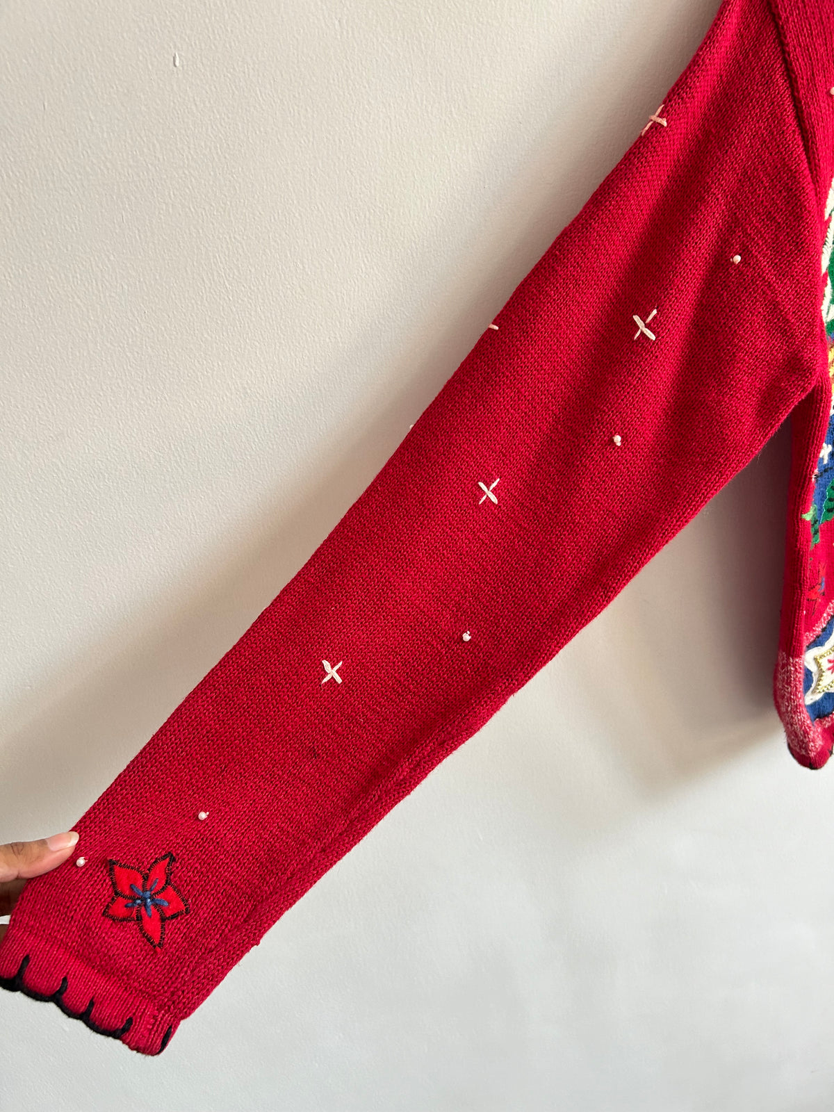Gingerbread House Christmas Zip Red Cardigan