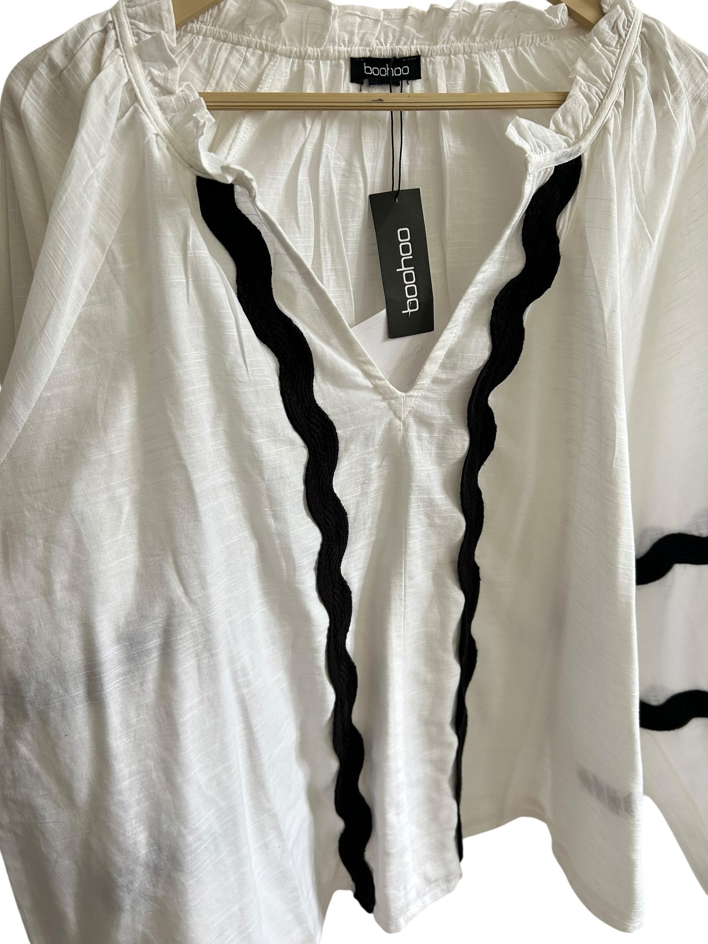 Boohoo White Cotton Top