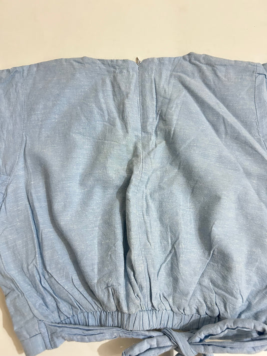 Blue Wrap Top