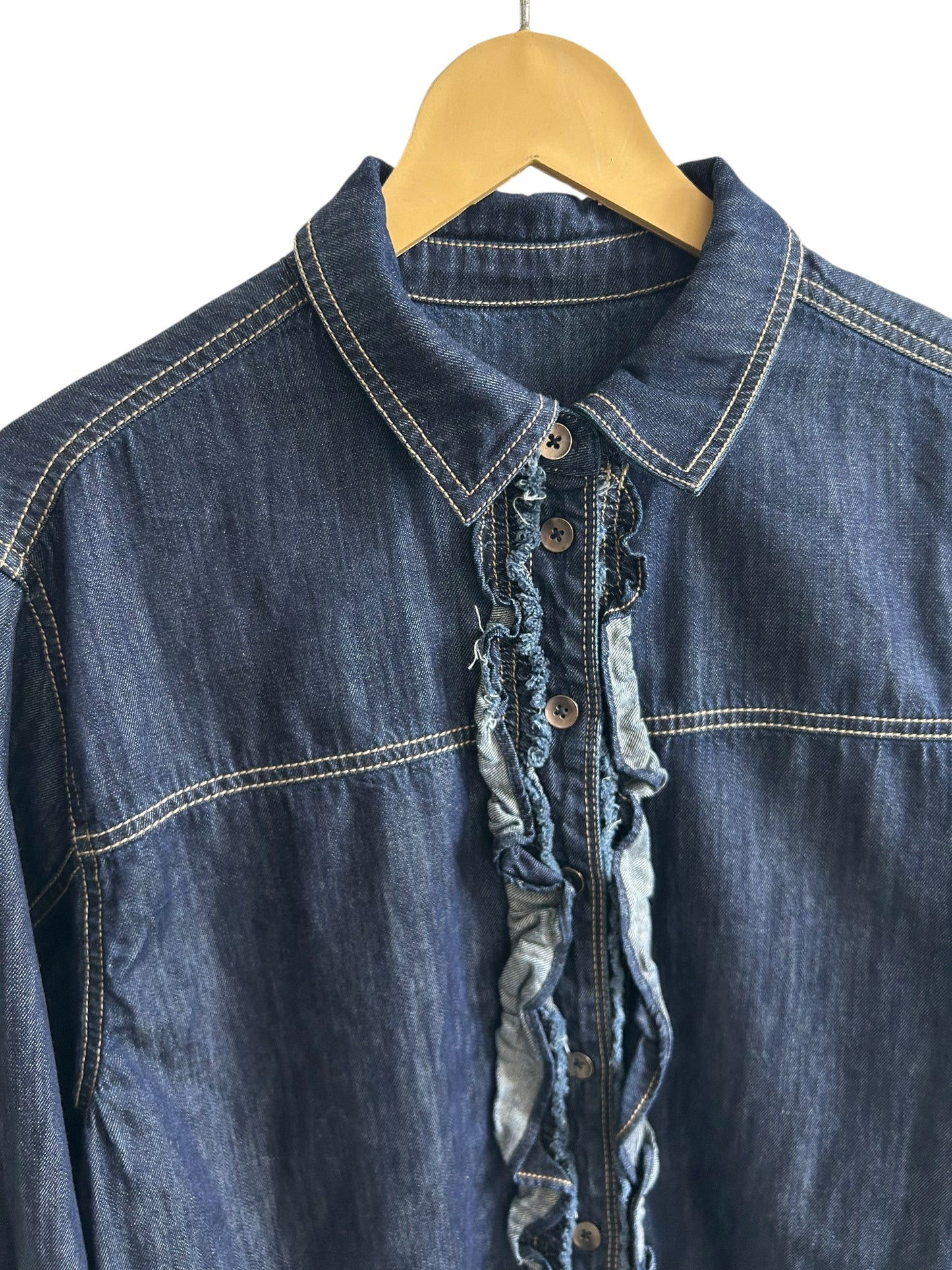 Denim Ruffle Shirt