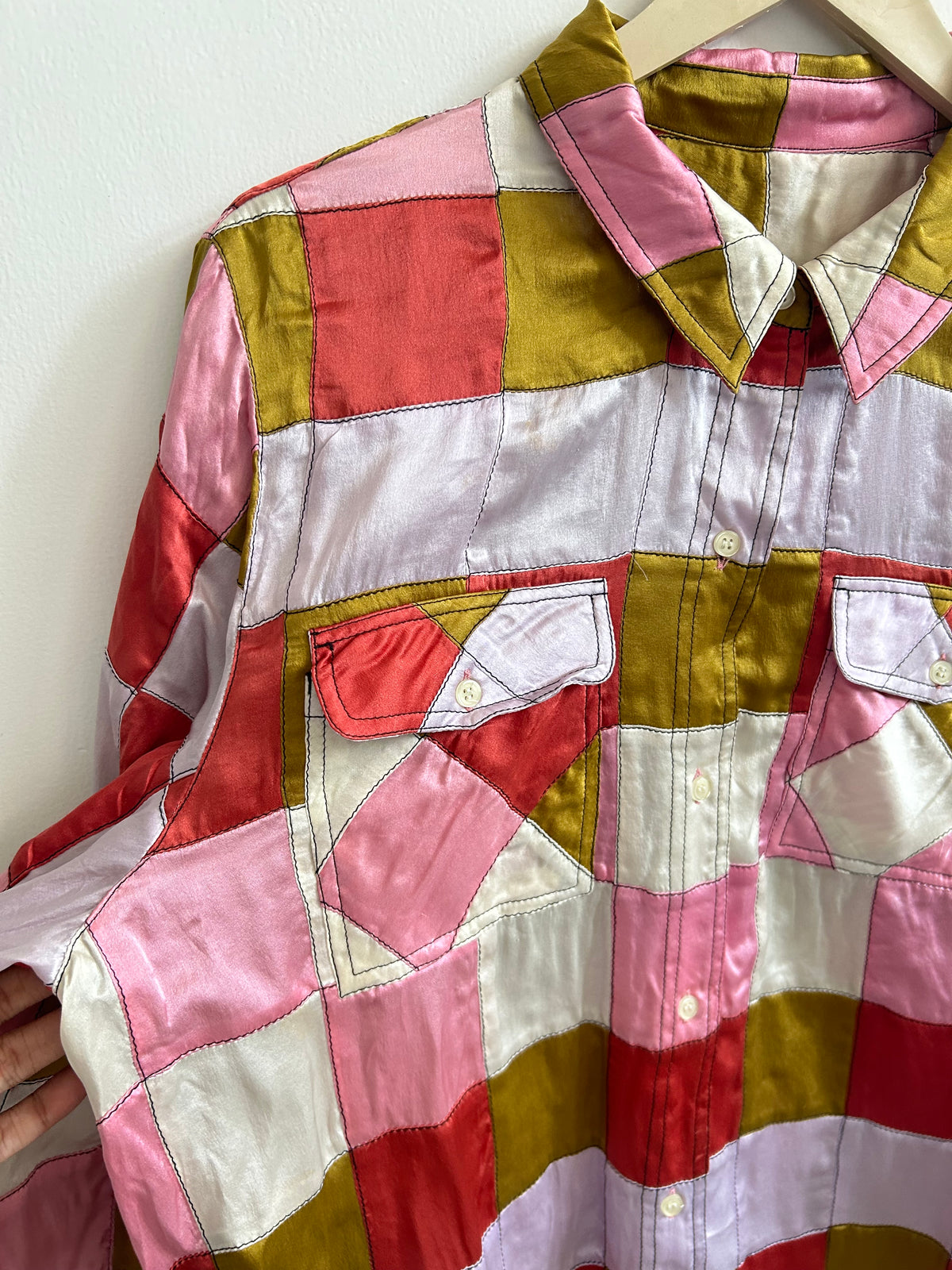Multicolor Patchwork Shirt: 42”