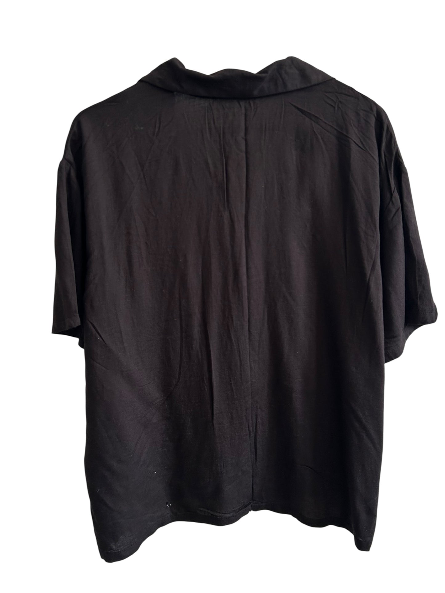 Cotton Black Embroidered Shirt