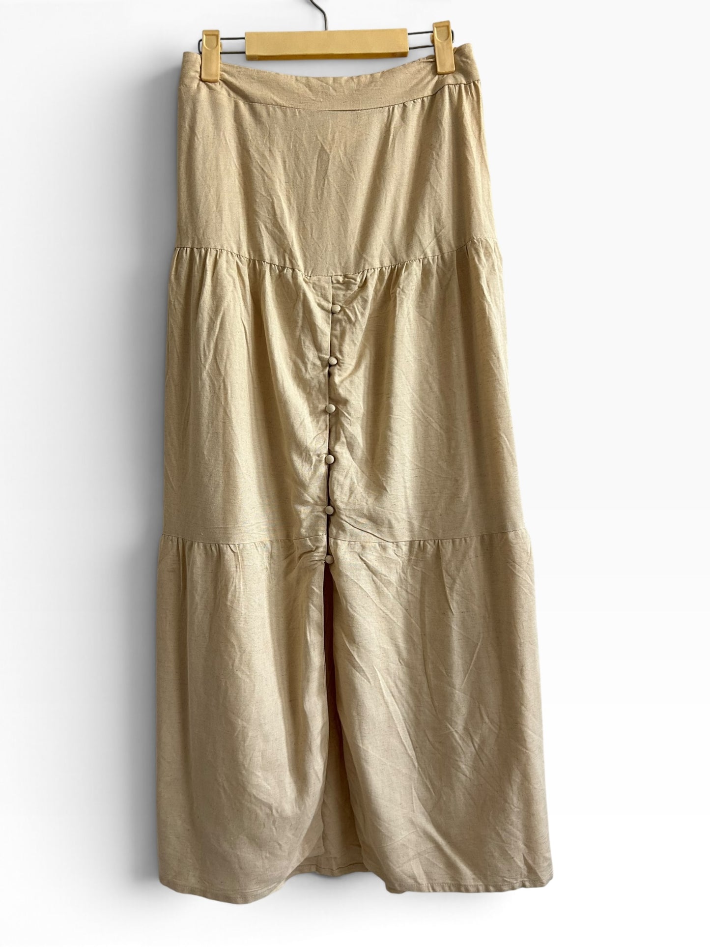 Cotton- Linen Beige Skirt