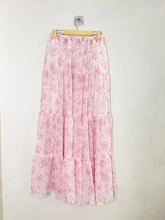 Pink Floral Skirt