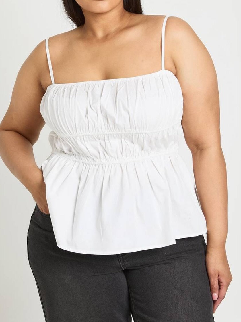 BOOHOO White Ruched Top: 48”