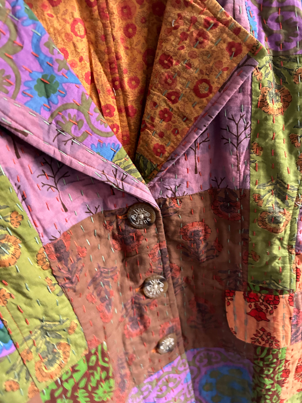 Kantha Cotton Patchwork Jacket: 42”