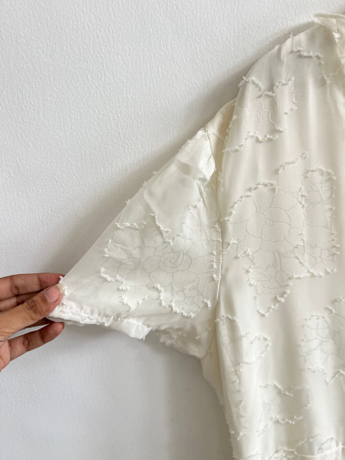 White Ruffle Dress: 44”