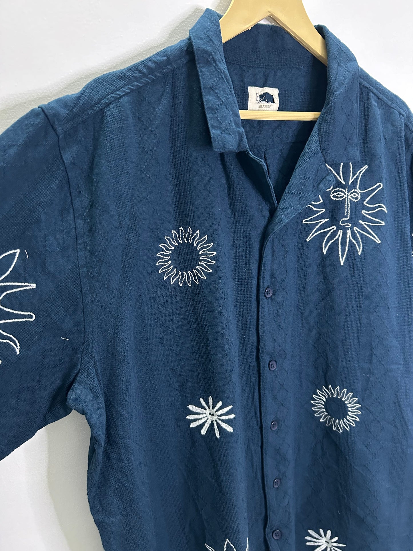 Sun& Moon Cotton Embroidered Shirt