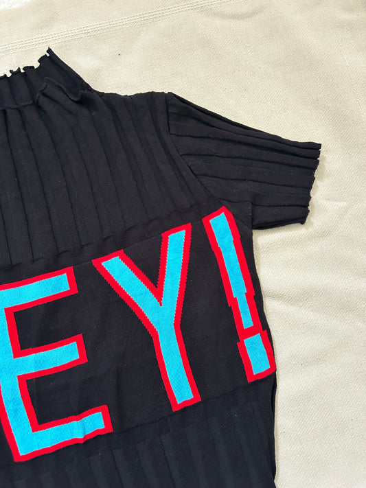 “Hey” Ribbed Top