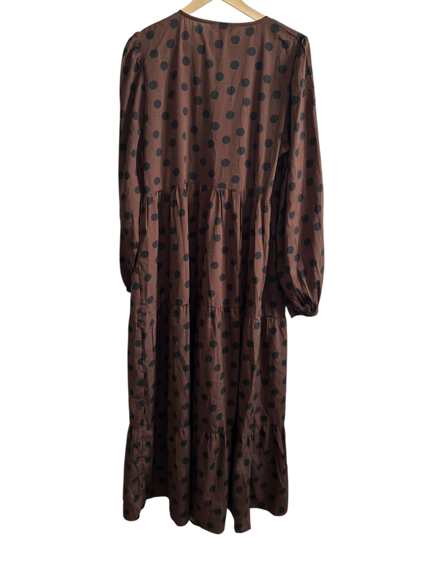NEW LOOK Brown Polka Wrap Dress