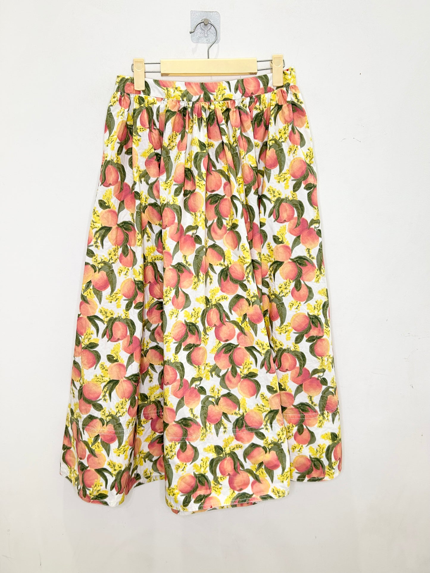 Orange Print Skirt: Waist- 28” TO 36”