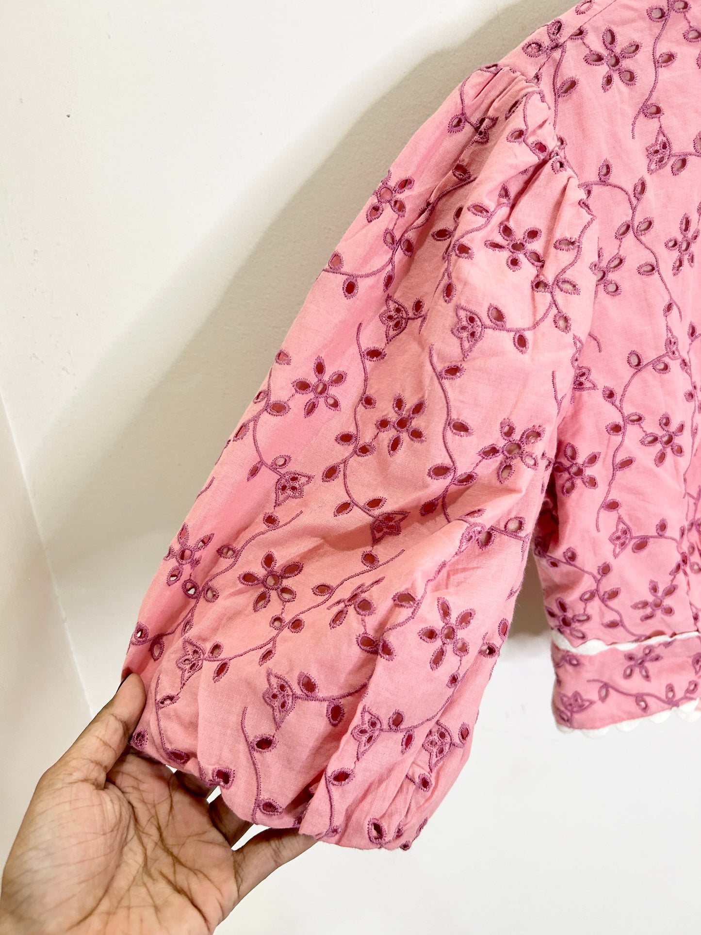 Backless Embroidered Cotton Top