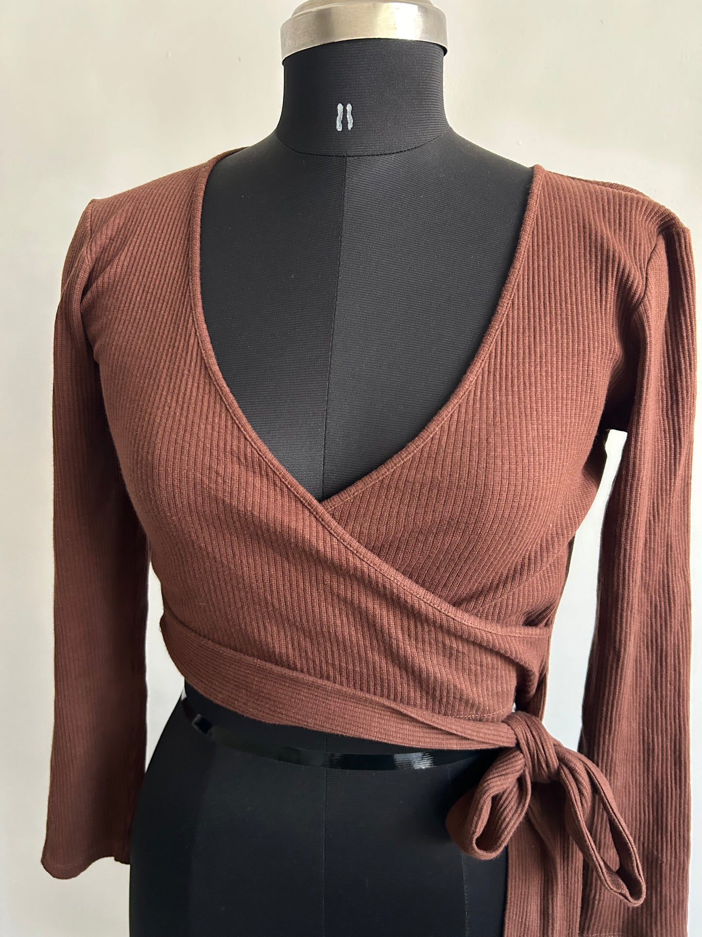Brown Wrap Top