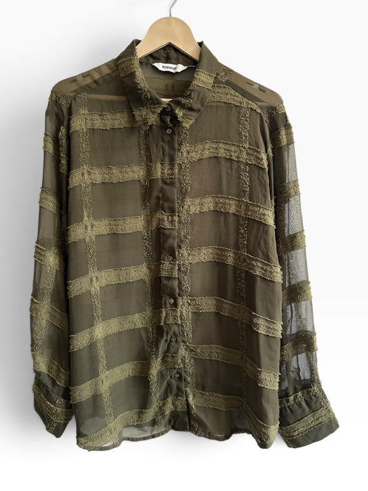Green Textured Shirt: 44”