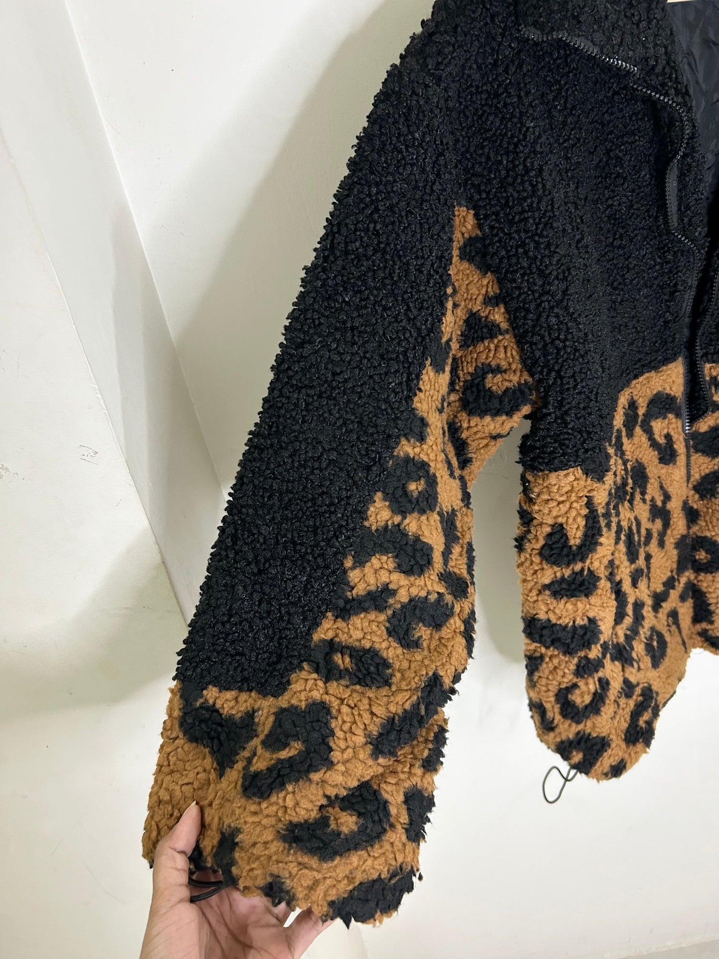 Furry Leopard Print Jacket