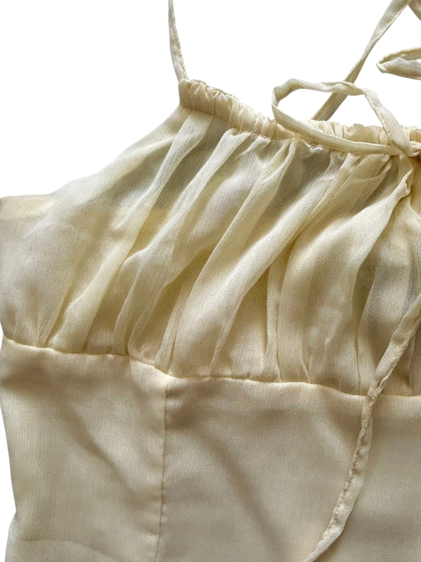 Pretty Little Thing yellow ruched bust top