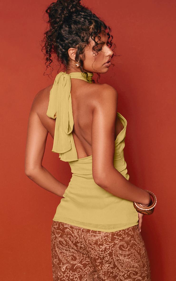 PLT Chiffon High Neck Top: 34”