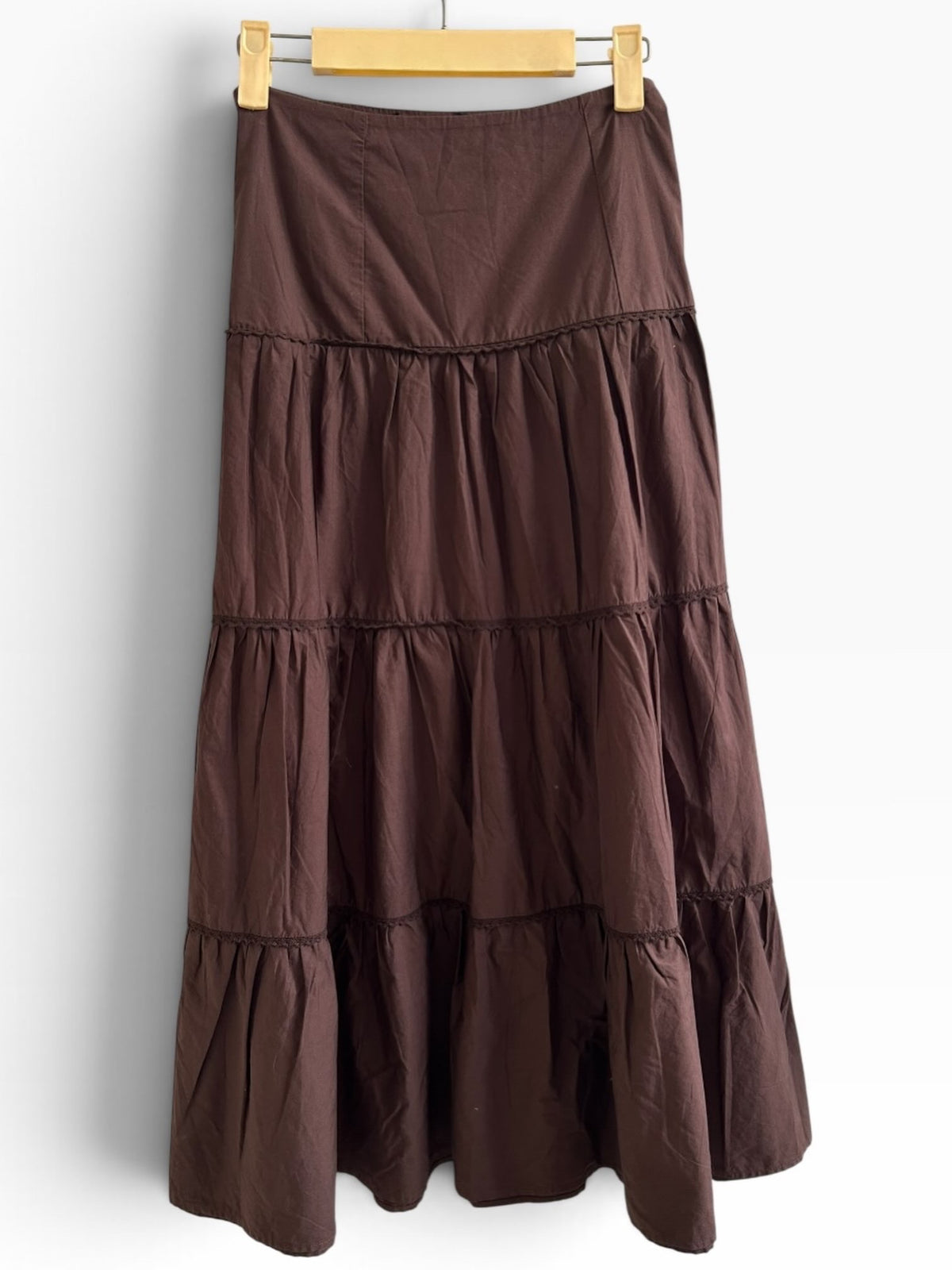 Brown Cotton Skirt: 30”