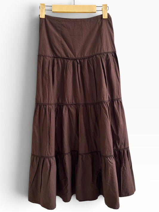 Brown Cotton Skirt: 30”