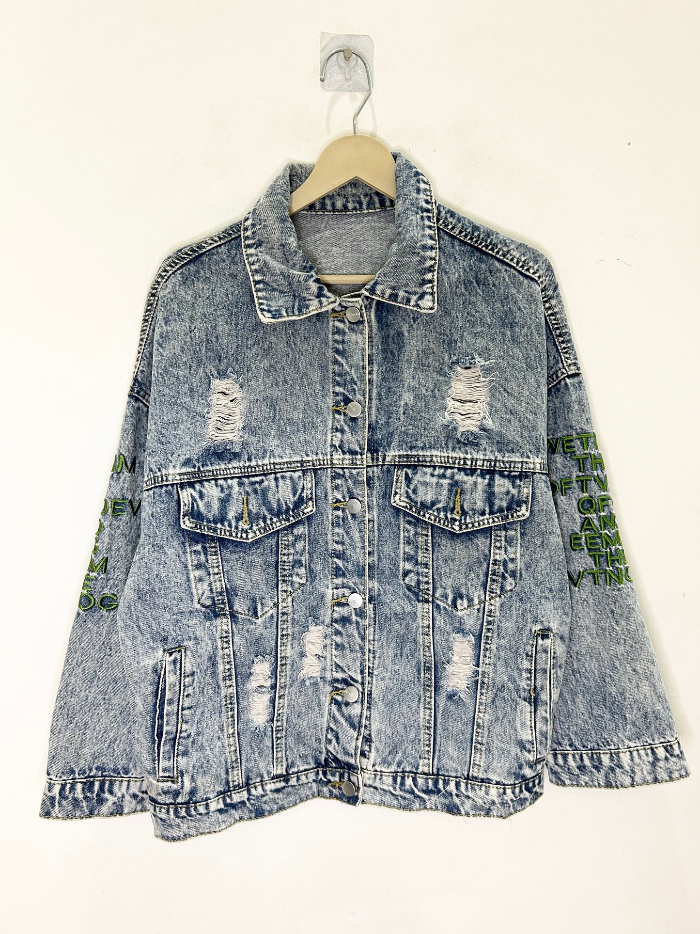 Pearl Embroidered Jean Jacket