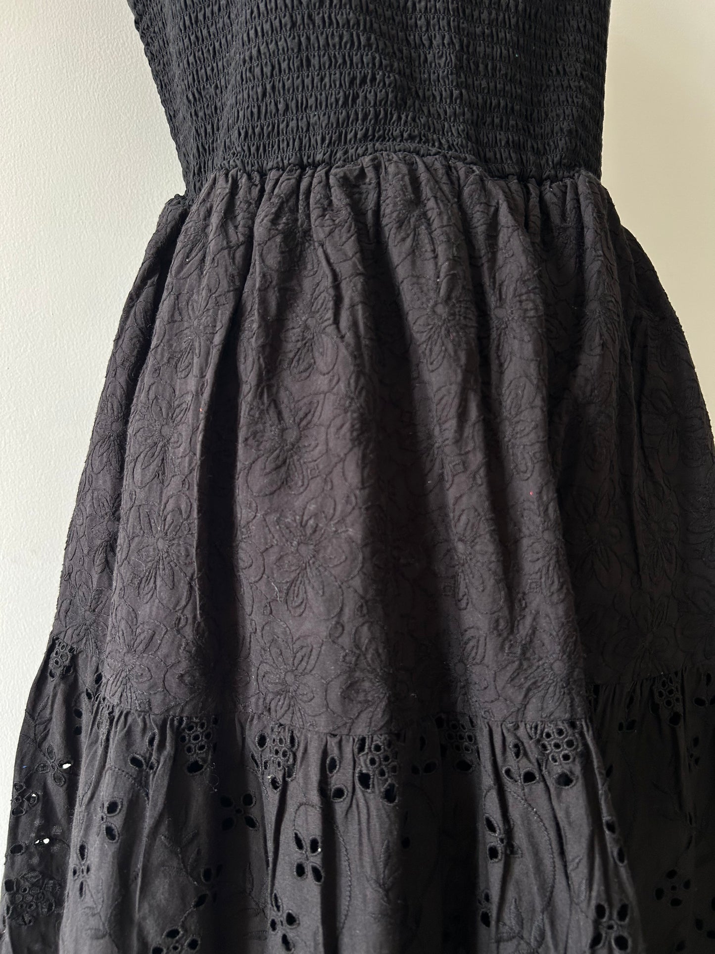 Cotton Fully Embroidered Black Dress