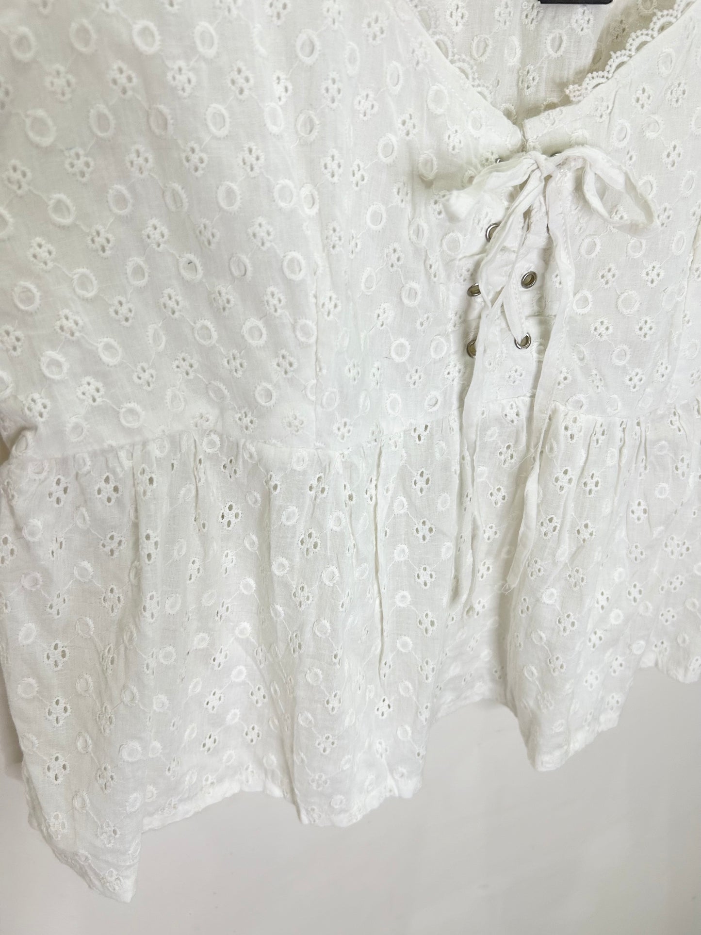 Boohoo White Cotton Top