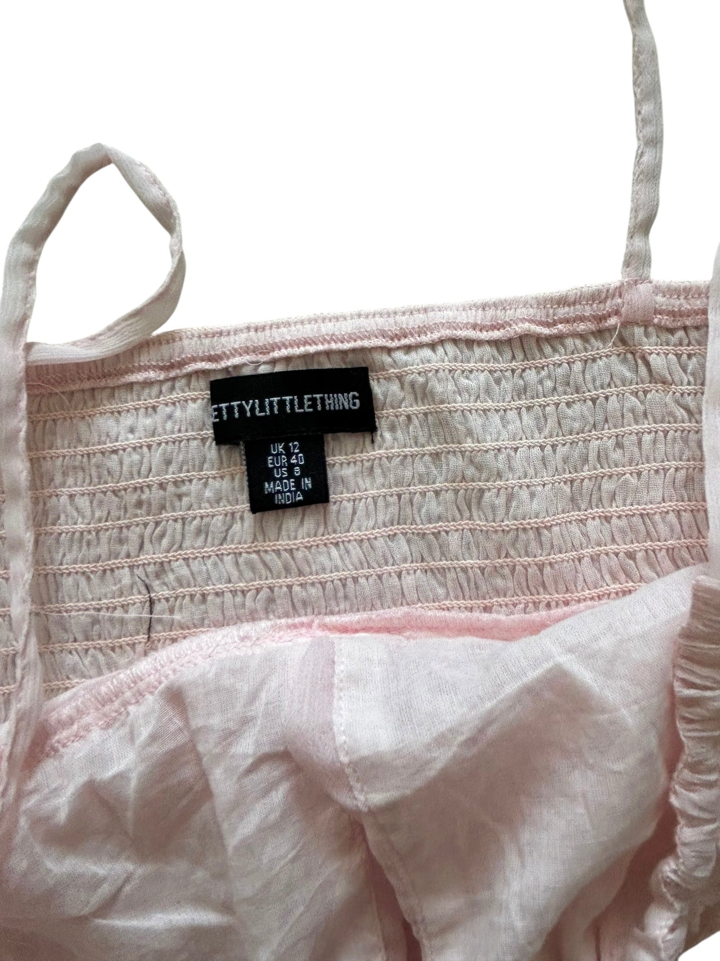 Pretty Little Thing pink ruched bust top